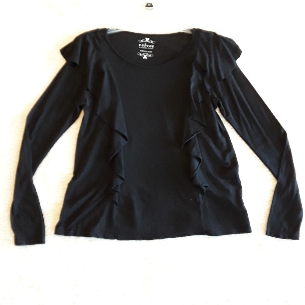💜 Velvet by Graham & Spencer | vintage y2k Ruffled Long Sleeve